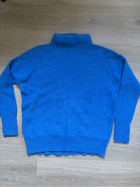 Vince Plush 100% Cashmere Funnel Neck Sweater Blue S/P